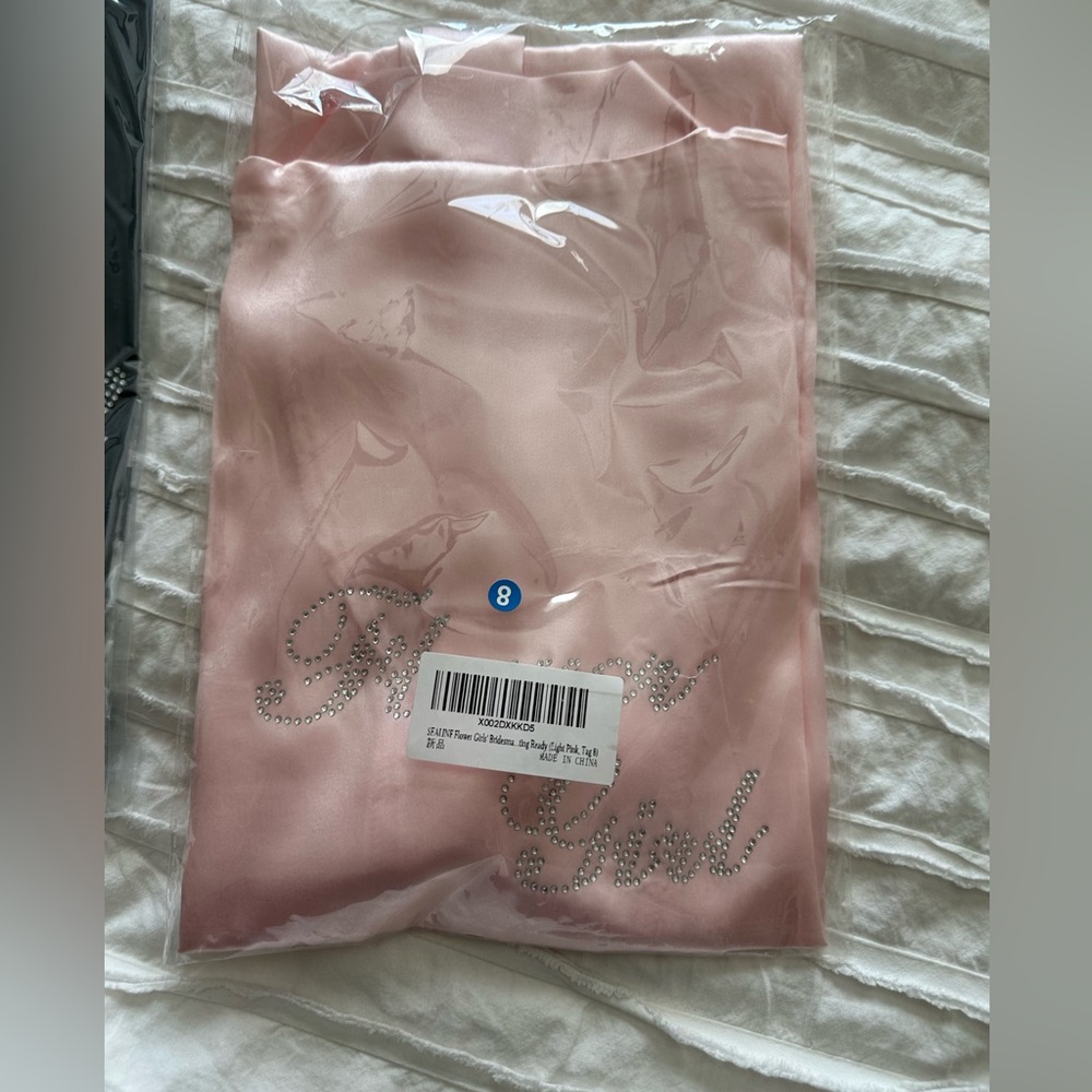 Pink Satin 'Flower Girl' Robe NWT